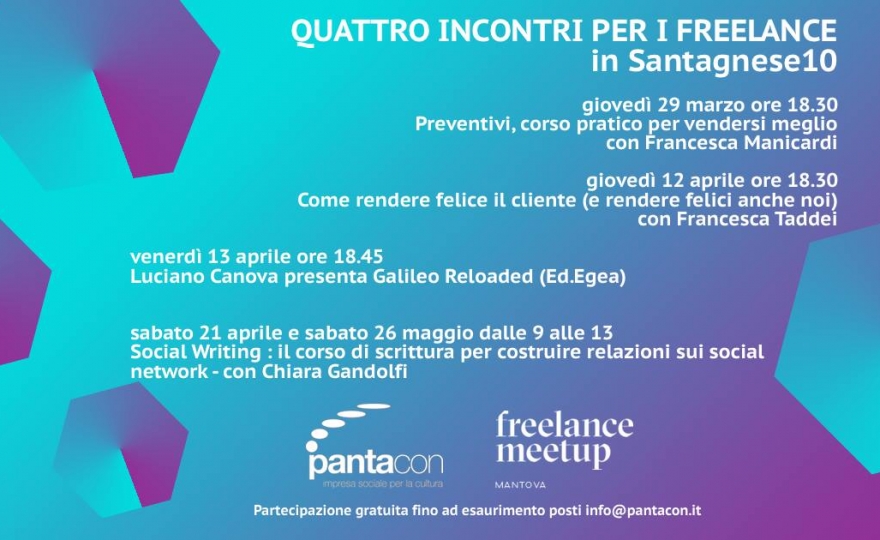 Quattro incontri per i liberi professionisti con Pantacon e Freelance Meetup